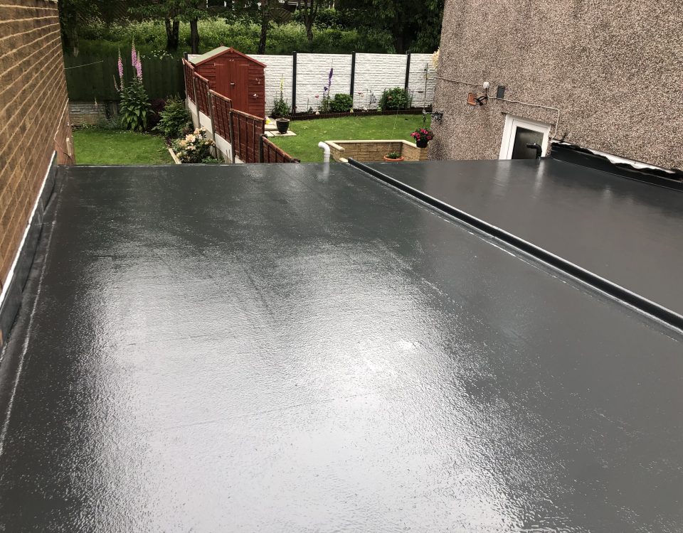 garage roof replacement with fibreglass roof installation