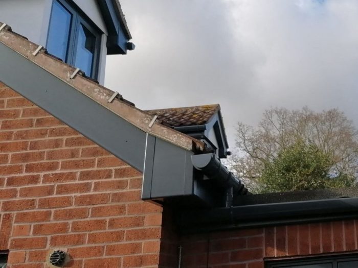anthracite grey fascia bargeboard installed