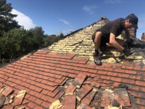 roof being stripped