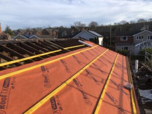 breather membrane being installed on roof replacement in lancaster
