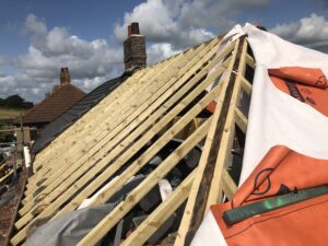roof rafters and hip rafters replaced on roof replacement in morecambe